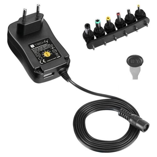Techly IPW-NTS2250G2 adaptateur de puissance & onduleur Intérieure 27 W Noir
