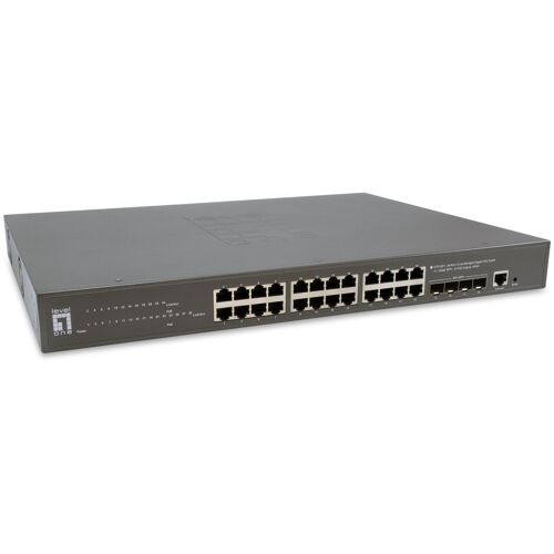 LevelOne GTP-2871 commutateur réseau Géré L3 Gigabit Ethernet (10/100/1000) Connexion Ethernet, supportant l'alimentation via ce port (PoE) Gris