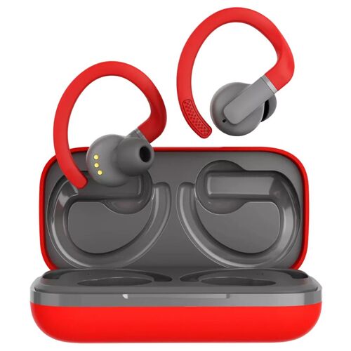 Canyon OnRun 11 Sport Casque True Wireless Stereo (TWS) Crochets auriculaires, Ecouteurs Appels/Musique/Sport/Au quotidien Bluetooth Gris et Rouge