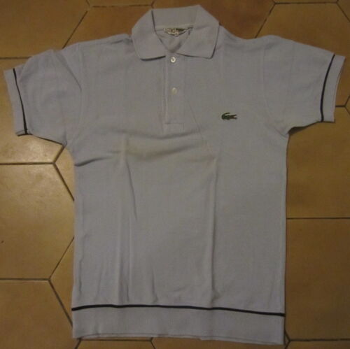 Polo Lacoste Chemise Manches Courtes Taille 36 Bleu Clair Vintage Années 1980