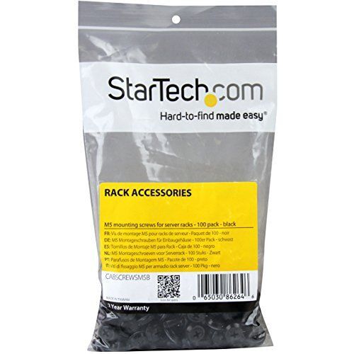 StarTech.com Vis M5 - Pack de 100 - Vis M5x12 de montage pour rack et armoire serveur - Noir - Kit de visserie - noir (pack de 100) - pour P/N: RACK-18U-20-WALL-OA, RACK-21U-20-WALL-OA, RACK-24U-20-WALL-OA, RK12OD2, RK3236BKF