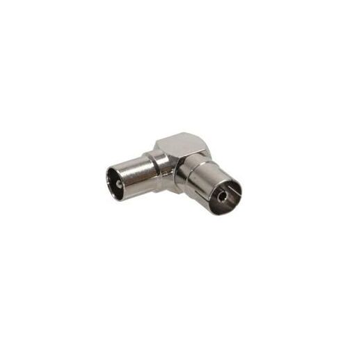 INLINE - Antenne Koaxial Verbinder - Koax (M) - Koax (W) - 90° gewinkelt - Metall vernickelt