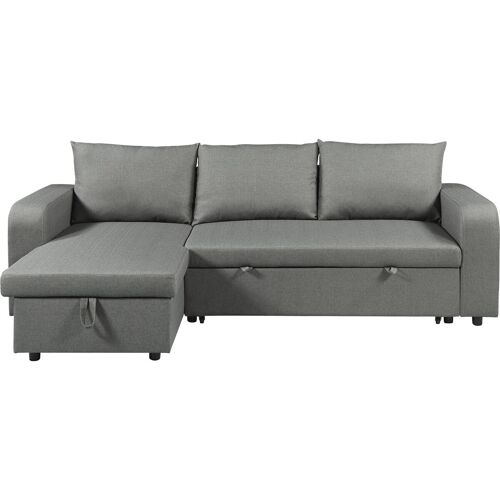 Canapé d'angle réversible/convertible en tissu "Victor" - 4 places - Gris