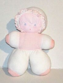 doudou poupée rayé rose vintage corolle
