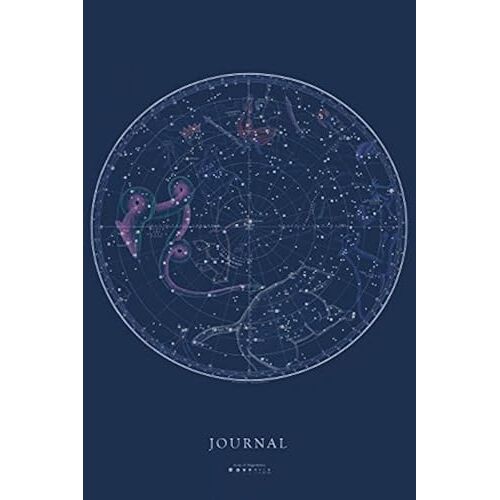 Journal: Constellations Star Map Vintage Astrology And Zodiac Signs 120 Blank Lined 6x9 College Ruled Pages
