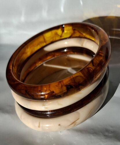 Lot De 4 Bracelets Style Vintage Acrylique