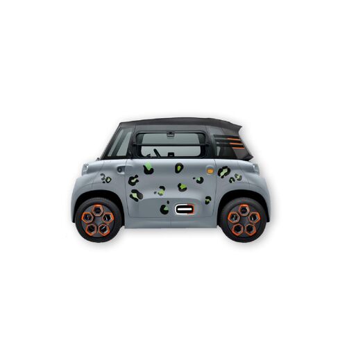 Kit 22 Autocollants Deco Leopard Pour Voiture Sans Permis Abs