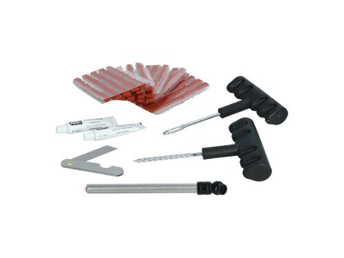 Kit Professionnel De Reparation De Pneus A Meche Avec Outils -31 Pcs-