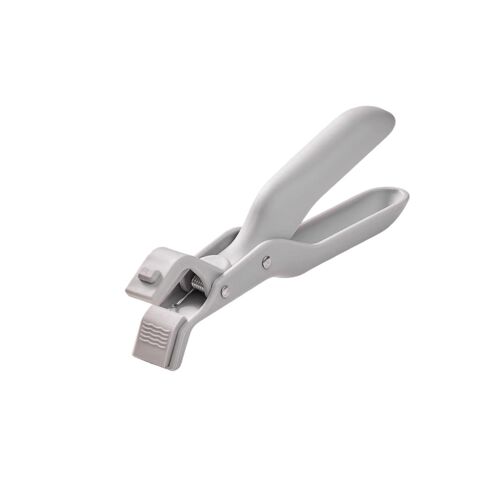 Pinces pliables anti-brûlure pour bols - Tête silicone ondulée résistante à la chaleur, corps PP+acier inoxydable, prise multi-angle, compatibles four et friteuse Gris