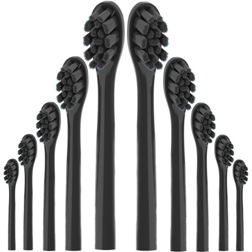 Kalanka-Lot De 10 Têtes De Brosse À Dents De Rechange Compatibles Avec My Variationss Les Brosses À Dents Électriques Têtes De Brosse À Dents, Têtes De Rechange Noires 