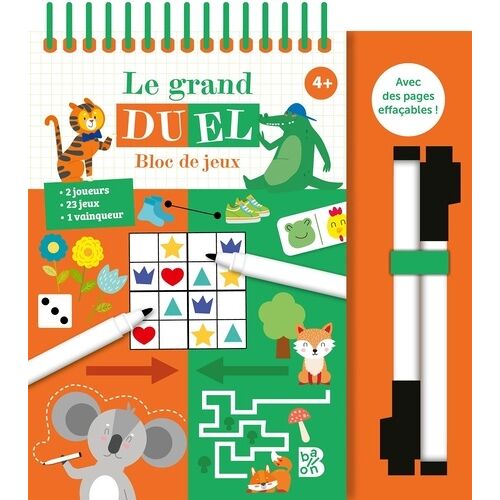 Le Grand Duel - Bloc De Jeux, Avec 2 Feutres Effaçables