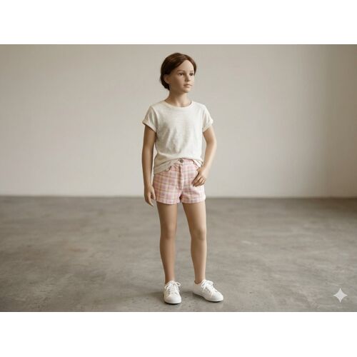 Short À Carreaux Rose Et Écru 6 Ans Z