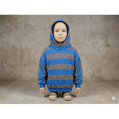 Sweat Rayé Bleu Et Gris 5 Ans
