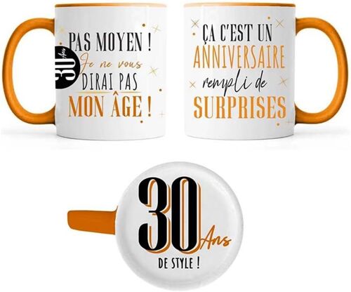 Mug Céramique Anniversaire Secret 30ans 355ml