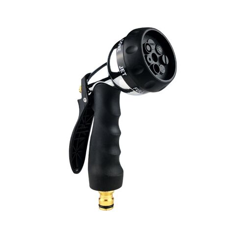 Pistolet d'arrosage multifonction à 7 jets, avec poignée antidérapante et raccord en laiton — Idéal pour l'arrosage du jardin et le lavage de voiture