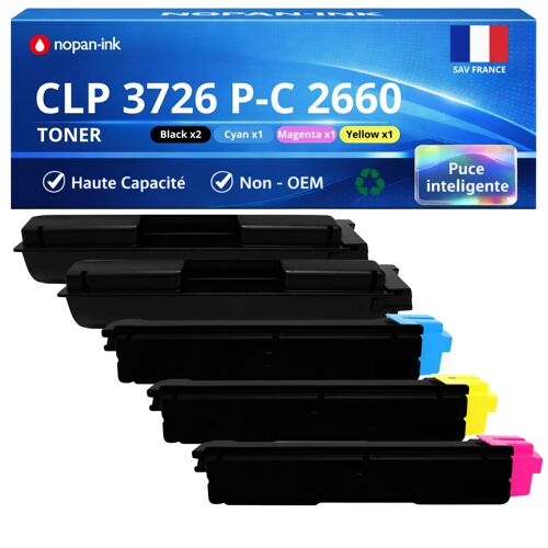 Pack de 5 Toners compatible pour Triumph Adler UTAX 4472610010 4472610011 4472610014 4472610016 Noir et Couleurs NOPAN-INK