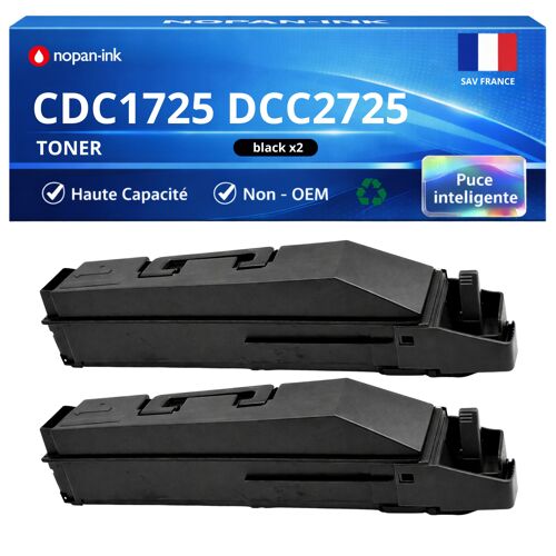 Pack de 2 Toners compatible pour Triumph-Adler UTAX 652510010 CDC1725 DCC2725 Noir 20000 pages NOPAN-INK
