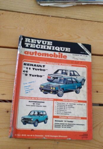 Revue Technique Automobile Renault 11 Turbo Et 9 Turbo Décembre 1985 - N°462