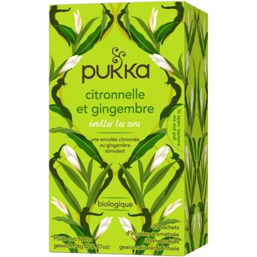 Pukka Bio Tisane Citronnelle & Gingembre 20 Sachets 