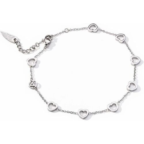 Bracelet An Jewels En Acier Inoxydable Argenté - Design Multi-C?urs Ajourés Avec Charm Aile