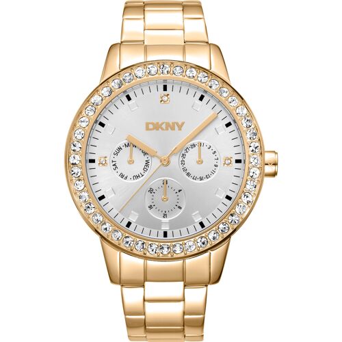 Montre Femme Dkny Parsons Glitz Dk1l055m0055 - Acier Doré Multifonction Avec Lunette Sertie De Cristaux