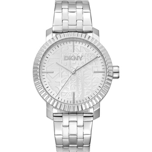 Montre Femme Dkny Dk1l053m0015 - Acier Argenté Avec Lunette Cannelée Et Cadran Logotypé