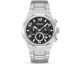 Montre Chronographe Homme Ducati Corse - Boîtier Et Bracelet En Acier Inoxydable Avec Cadran Noir Texturé