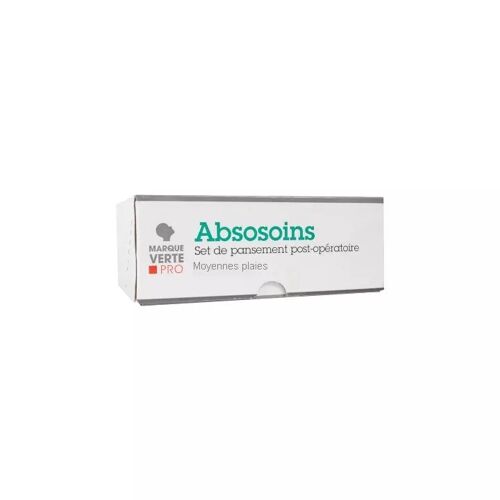 Absosoins Marque Verte Set De Pansement Post-Opératoire Moyennes Plaies 