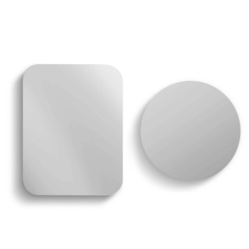 2x Adaptateurs Plaques Métalliques Compatible Magnétique Fixation Adhésive Gris