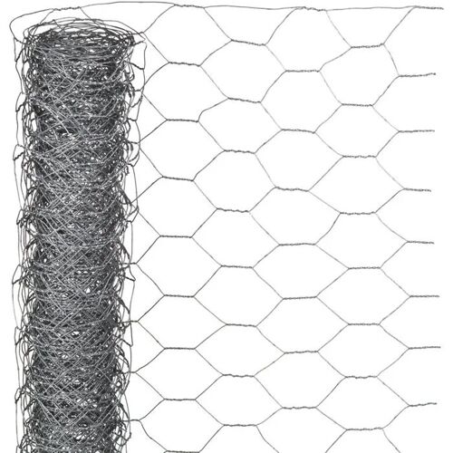 Rouleau de grillage hexagonal NATURE galvanisé 25 mm 1 x 25 m gris
