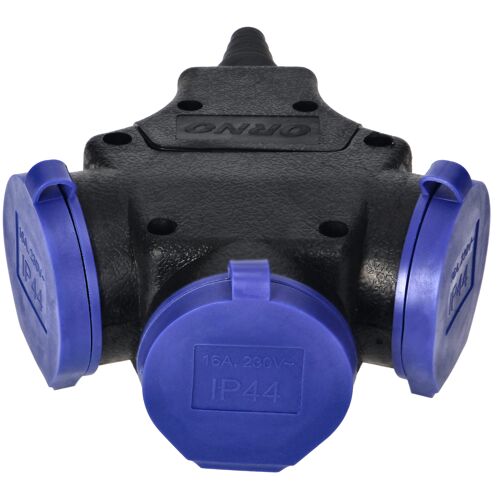 ORNO AE-13209 - Fiche Schuko extérieure étanche IP44 3x2P+E - Version française du produit