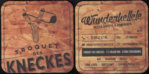 France Sous Bock Beermat Coaster Troquet Des Kneckes Petite Grotte À Surprises Strasbourg
