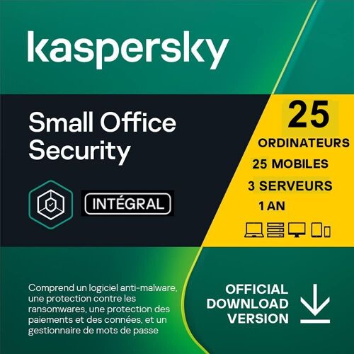 Kaspersky Small Office Security - 3 Serveurs + 25 Postes + 25 Mobiles 1 An - Pour Tpe Et Pme - Esd Envoi Par Email