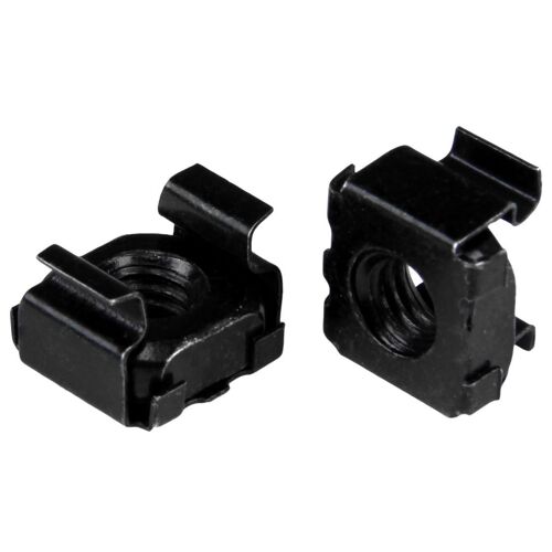 StarTech.com Écrou cage M6 - Pack de 50 - Écrous cage M6 de montage pour rack et armoire serveur - Noir - Écrous à cage - noir (pack de 50) - pour P/N: RACK-18U-20-WALL-OA, RACK-21U-20-WALL-OA, RACK-24U-20-WALL-OA, RK12OD2, RK3236BKF