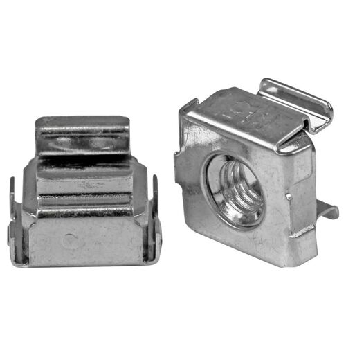 StarTech.com Écrou cage M5 - Pack de 100 - Écrous cage M5 de montage pour rack et armoire serveur - Argent - Écrous à cage (pack de 100) - pour P/N: RACK-18U-20-WALL-OA, RACK-21U-20-WALL-OA, RACK-24U-20-WALL-OA, RK12OD2, RK3236BKF