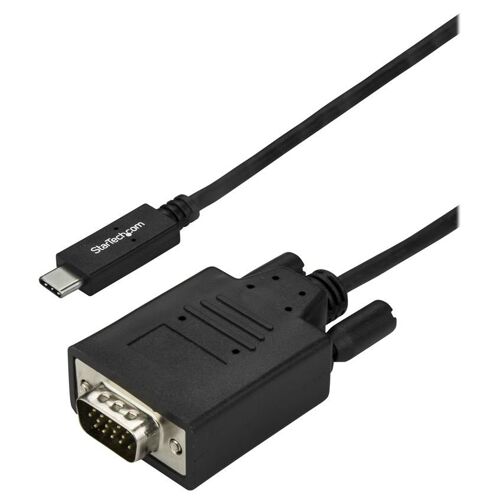 StarTech.com Câble adaptateur USB-C vers VGA de 3 m - Câble USB Type-C vers VGA en noir - 1920 x 1200 - Adaptateur vidéo externe - RTD2166 / RTS5404 - USB-C - VGA - noir - pour P/N: TB4CDOCK