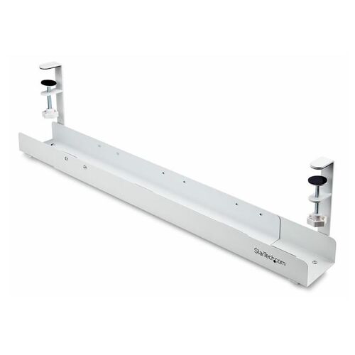 StarTech.com Under Desk Cable Management Tray, Clamp-on Installation - Plateau de gestion de câbles - montable sous bureau - blanc - 120 cm