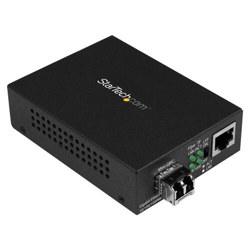 Startech Convertisseur de média Gigabit Ethernet fibre optique multimode compact avec SFP - 850nm MM LC - 550 m - Convertisseur de média à fibre optique - 1GbE - 10Base-T, 1000Base-LX, 1000Base-SX, 100Base-TX, 1000Base-T - RJ-45 / LC multi-mode -...