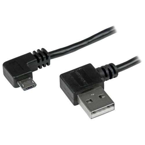 StarTech Câble USB A vers Micro B de 1 m avec connecteurs coudés à angle droit - Cordon Micro USB - M/M - Noir - Câble USB - Micro-USB de type B (M) pour USB (M) - USB 2.0 - 1 m - connecteur coudé - noir - pour P/N: USB2PCARBK, USB2PCARBKS...
