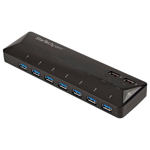 StarTech.com Hub USB 3.0 à 7 ports plus ports dédiés à la charge - Concentrateur USB avec station de charge rapide - 2x 2,4 A - Commutateur de partage des périphériques USB - 7 x SuperSpeed USB 3.0 - de bureau - pour P/N: USB312SAT3CB...
