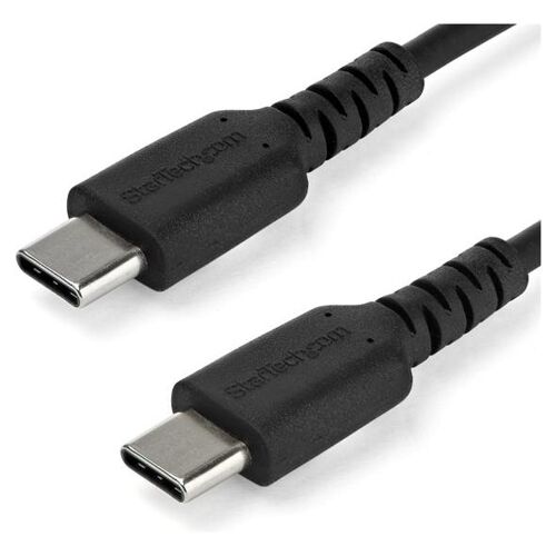 StarTech.com Câble de Chargement USB-C 2m - Cordon de Chargement USB 2.0 Type C vers USB-C pour PC Portable - Gaine TPE Fibre Aramide M/M 60W Noir - Samsung S10 S20 iPad Pro MS Surface (RUSB2CC2MB) - Câble USB - USB-C (M) droit pour USB-C (M)...