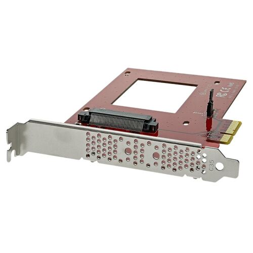 StarTech.com Adaptateur PCIe U.2 - PCI Express 3.0 x4 - Pour SSD U.2 NVMe de 2,5" - Convertisseur SFF-8639 vers PCIe - SSD PCIe - Adaptateur d'interface - 2.5" - Ultra M.2 Card - PCIe 3.0 x4 - rouge - pour P/N: BNDTB10GI, BNDTB210GSFP...