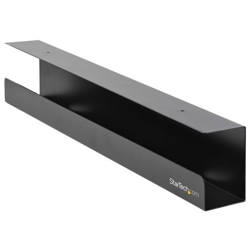StarTech.com Goulotte Passe Câble Sous Bureau - Goulotte Rangement Câbles Bureau/Pupitre - Câbles/Fils/Rallonges - Gestion Câble Escamotable - 60cm x 11cm (UDCMTRAY) - Plateau de gestion de câbles - montable sous bureau - noir
