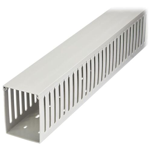 StarTech.com Open Slot Cable Management Raceway with Cover, 3"(75mm)W x 3-7/8"(10cm)H, 6.5ft(2m) length, 1/4"(8mm) Slots, PVC Network Cord Hider/Wall Wire Duct, Max 240 Cables, UL Listed - UL94 V0, M1 Fire Rated (CBMWD75100) - Gaine pour câble -...