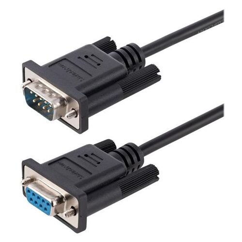 StarTech Câble Série RS232 Null Modem 3m, Cordon Série DB9 M/F Croisé - Câble de modem nul - DB-9 (F) pour DB-9 (M) - 3 m - moulé, vis moletées, franchissement - noir
