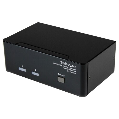 StarTech.com Commutateur KVM USB et double DVI à 2 ports avec audio et hub USB 2.0 - Switch écran clavier souris - Commutateur écran-clavier-souris/audio/USB - 2 x KVM / audio / USB - 1 utilisateur local - de bureau - pour P/N: IM12D1500P...