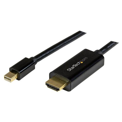 StarTech.com Câble adaptateur Mini DisplayPort vers HDMI de 1 m - Convertisseur Mini DP vers HDMI avec câble intégré - M/M - 4K - Noir - Câble adaptateur - Mini DisplayPort mâle pour HDMI mâle - 1 m - noir - support 4K