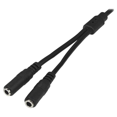 StarTech.com Câble répartiteur stéréo Slim - Mâle 3,5 mm vers 2 femelles 3,5 mm - Répartiteur audio - mini-phone stereo 3.5 mm mâle pour mini-phone stereo 3.5 mm femelle - 20 cm - noir - pour P/N: MU15MMS, MU6MMS