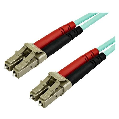 StarTech.com Câble Fibre Optique Multimode de 15m LC/UPC à LC/UPC OM3 - Cordon de raccordement - LC multi-mode (M) pour LC multi-mode (M) - 15 m - 15 m - fibre optique - duplex - 50 / 125 microns - OM3 - sans halogène - turquoise - pour P/N:...