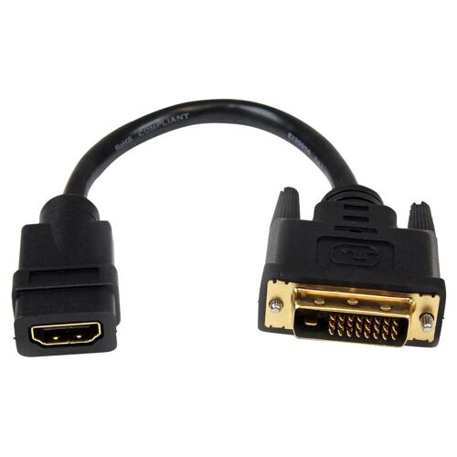 StarTech.com Câble adaptateur vidéo HDMI vers DVI-D de 20 cm - M/M (HDDVIFM8IN) - Adaptateur vidéo - HDMI femelle pour DVI-D mâle - 20.32 cm - blindé - noir - pour P/N: CDP2HDMM2MB, DP2HDMM2MB, HDDVIMM3, HDMM1MP, HDMM2MP, HDMM3MP, HDPMM50...